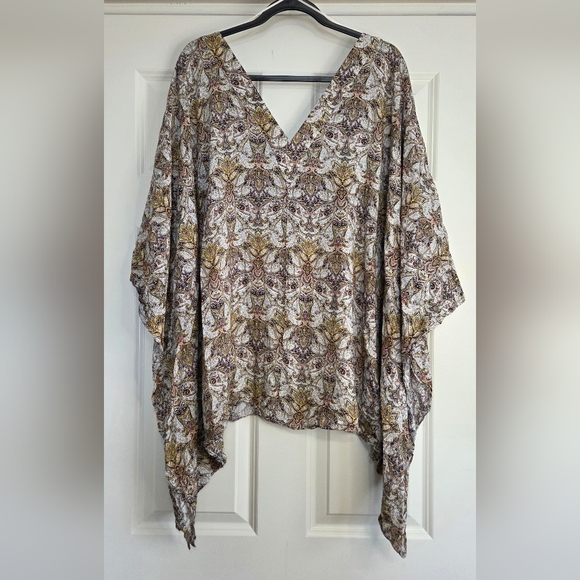 OndadeMar Earthy Tones Boho Print Beach Coverup - Size One Size Fits Most - Picture 1 of 7